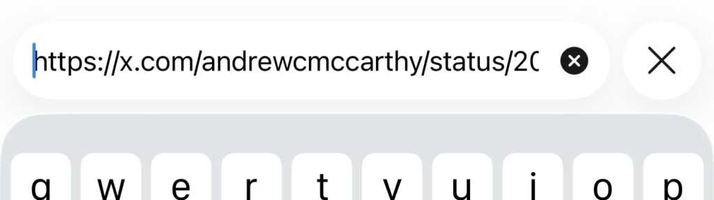 Screenshot of Safari on iPhone that shows the beginning of a URL.